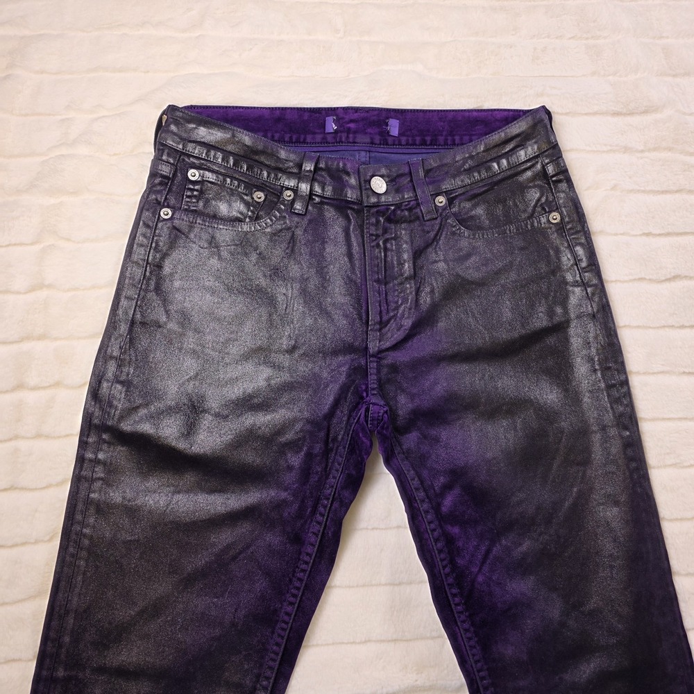 Ralph‎ Lauren Purple Label 160 Slim Denim Flocked Foiled Jeans Womens 28 $990